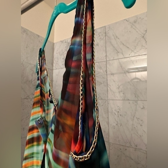 Bebe multicolor rainbow maxi shirt size S - Picture 3 of 5